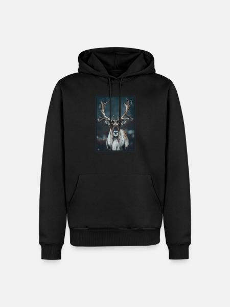 Caribou Karibus Karibu - Männer Premium Bio Hoodie - Schwarz
