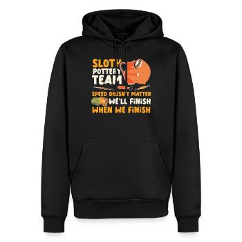 Pottery Ceramics Artist Sloth - Men’s Premium Organic Hoodie - black - Front - Nico (187cm)