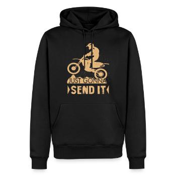 Dirt Bike Just Gonna Send It - Men’s Premium Organic Hoodie - black - Front - Nico (187cm)