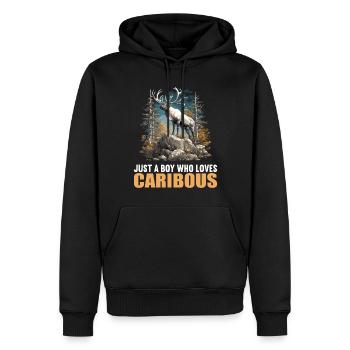 Caribou Karibus Karibu - Sweat à capuche Premium bio Homme - noir - Devant - Nico (187cm)