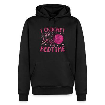 Je crochete après mon heure de coucher - Funny Crochet Lover Cr - Sweat à capuche Premium bio Homme - noir - Devant - Nico (187cm)