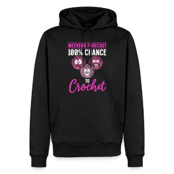 Crocheting - Weekend forecast 100% chance to Croch - Männer Premium Bio Hoodie - Schwarz - Vorne - Nico (187cm)