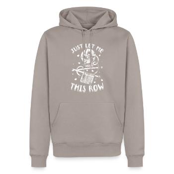 Crochet Lover - Just let me finish this row - Croc - Men’s Premium Organic Hoodie - taupe - Front - Nico (187cm)