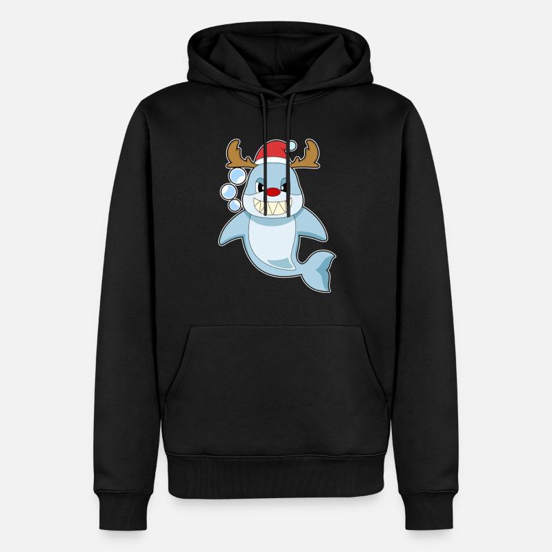 Requin Noël renne - Sweat à capuche Premium bio Homme - noir