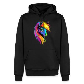 Pony Reitpony Fohlen Reiterin Ponys Reiten Ponyhof - Männer Premium Bio Hoodie - Schwarz - Vorne - Nico (187cm)