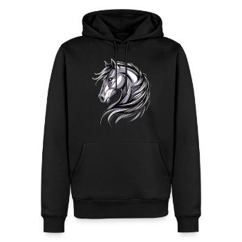 Pony Reitpony Fohlen Reiterin Ponys Reiten Ponyhof - Männer Premium Bio Hoodie - Schwarz - Vorne - Nico (187cm)