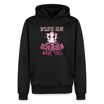 Heute Möchte Ich Menschen Schubsen Eule Humor - Männer Premium Bio Hoodie - Schwarz - Vorne - Nico (187cm)