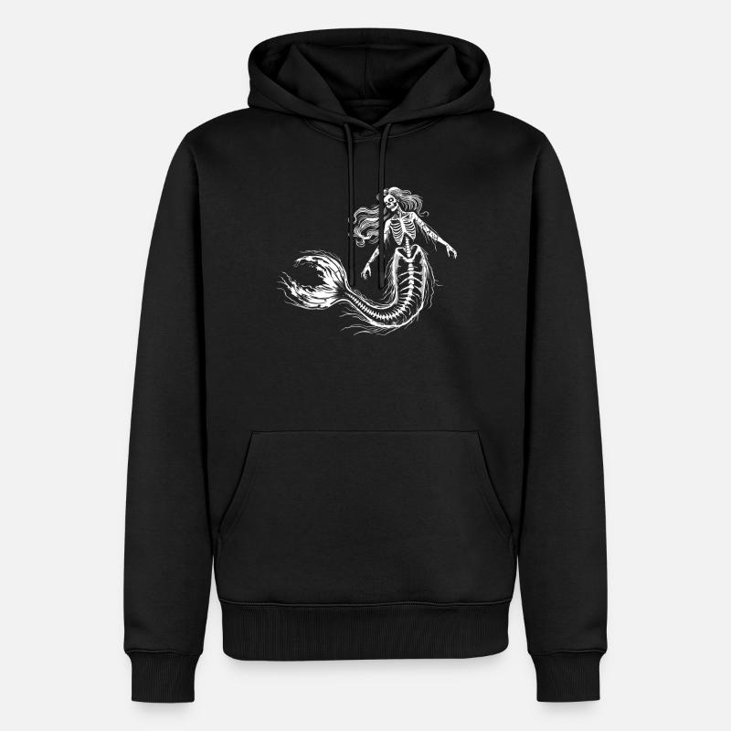 Squelette Sirène Art Gothique - Sweat à capuche Premium bio Homme - noir