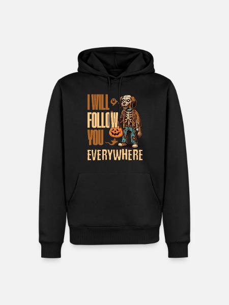 Compagnon de chien effrayant d’Halloween - Sweat à capuche Premium bio Homme - noir