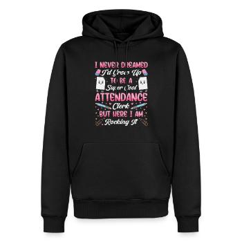 Secrétaire des présences - Sweat à capuche Premium bio Homme - noir - Devant - Nico (187cm)