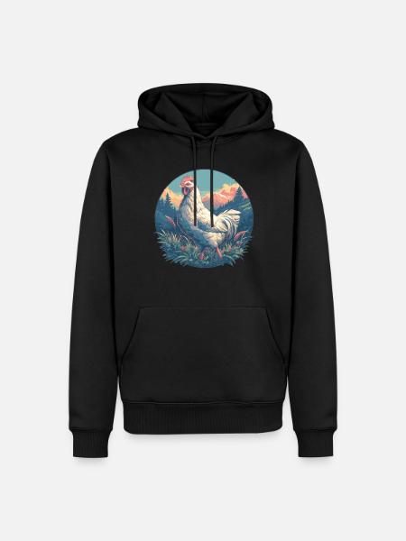 Rooster Hähne Hahn - Männer Premium Bio Hoodie - Schwarz