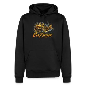„the Carp Father“ Karpfenangeln - Männer Premium Bio Hoodie - Schwarz - Vorne - Nico (187cm)