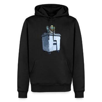 Plongeur drôle benne à ordures Plongée Sauvetage alimentaire - Sweat à capuche Premium bio Homme - noir - Devant - Nico (187cm)
