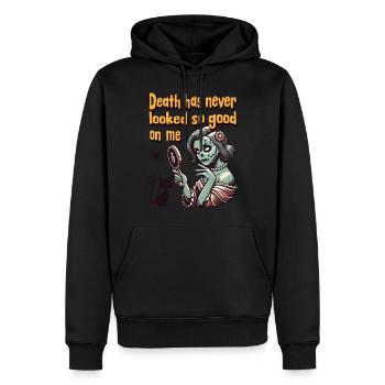 La mort me convient si bien charme effrayant - Sweat à capuche Premium bio Homme - noir - Devant - Nico (187cm)
