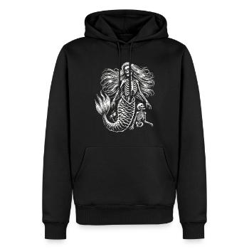 Mystische Skelett Meerjungfrau Kunst - Männer Premium Bio Hoodie - Schwarz - Vorne - Nico (187cm)