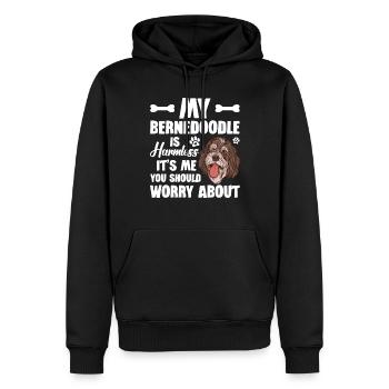 Mon Bernedoodle est inoffensif, pour moi vous devriez - Sweat à capuche Premium bio Homme - noir - Devant - Nico (187cm)