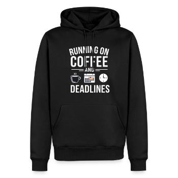Büro Kaffee Deadline - Männer Premium Bio Hoodie - Schwarz - Vorne - Nico (187cm)