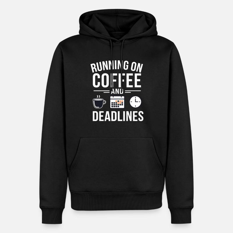 Büro Kaffee Deadline - Männer Premium Bio Hoodie - Schwarz