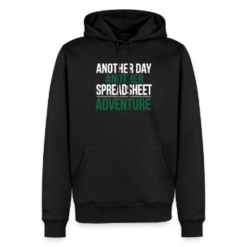 Tableur d’humour de bureau - Sweat à capuche Premium bio Homme - noir - Devant - Nico (187cm)