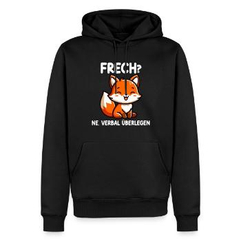 Frech Ne Fuchs Sarkasmus Lustig Verbal Überlegen - Männer Premium Bio Hoodie - Schwarz - Vorne - Nico (187cm)