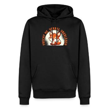 Frech Ne Fuchs Sarkasmus Lustig Verbal Überlegen - Männer Premium Bio Hoodie - Schwarz - Vorne - Nico (187cm)