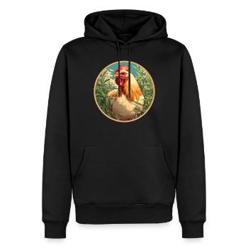 Rooster Hähne Hahn - Männer Premium Bio Hoodie - Schwarz - Vorne - Nico (187cm)