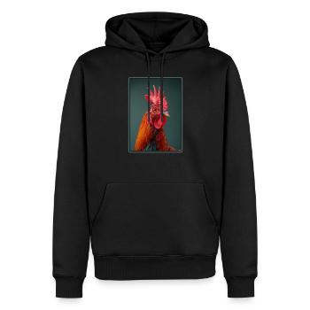 Rooster Hähne Hahn - Männer Premium Bio Hoodie - Schwarz - Vorne - Nico (187cm)