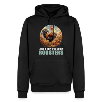 Rooster Hähne Hahn - Männer Premium Bio Hoodie - Schwarz - Vorne - Nico (187cm)