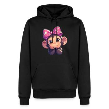 Chimpanzee Schimpansen Schimpanse - Männer Premium Bio Hoodie - Schwarz - Vorne - Nico (187cm)