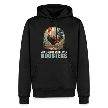 Rooster Hähne Hahn - Männer Premium Bio Hoodie - Schwarz - Vorne - Nico (187cm)