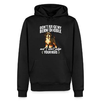 Ne juge pas mon Bernedoodle et je vais - Sweat à capuche Premium bio Homme - noir - Devant - Nico (187cm)