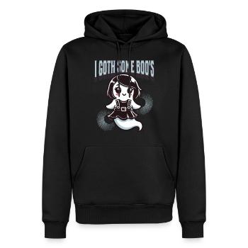 Halloween Gothic Girl I Got Boo’s - Sweat à capuche Premium bio Homme - noir - Devant - Nico (187cm)