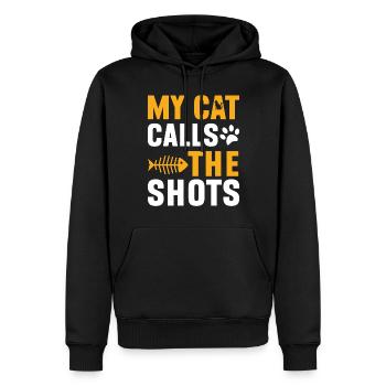 Cat Dad Gifts - Männer Premium Bio Hoodie - Schwarz - Vorne - Nico (187cm)