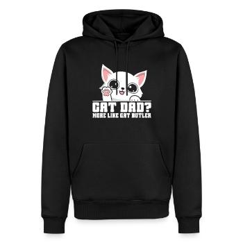 Cat Dad Gifts - Männer Premium Bio Hoodie - Schwarz - Vorne - Nico (187cm)
