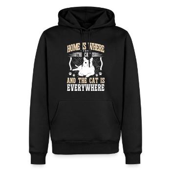 Cat Dad Gifts - Männer Premium Bio Hoodie - Schwarz - Vorne - Nico (187cm)