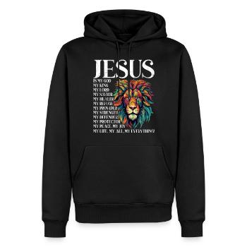 Löwe Des Juda -Glaubens An Christian Christian - Männer Premium Bio Hoodie - Schwarz - Vorne - Nico (187cm)