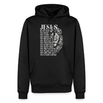 Löwe Des Juda -Glaubens An Christian Christian - Männer Premium Bio Hoodie - Schwarz - Vorne - Nico (187cm)