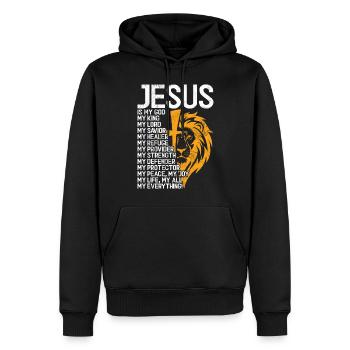 Löwe Des Juda -Glaubens An Christian Christian - Männer Premium Bio Hoodie - Schwarz - Vorne - Nico (187cm)