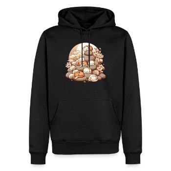 Japanische Katzen Anime Kätzchen Schlafen Kawaii - Männer Premium Bio Hoodie - Schwarz - Vorne - Nico (187cm)