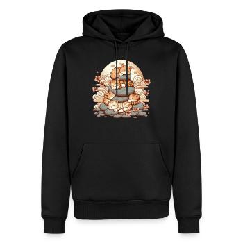 Japanische Katzen Anime Kätzchen Schlafen Kawaii - Männer Premium Bio Hoodie - Schwarz - Vorne - Nico (187cm)