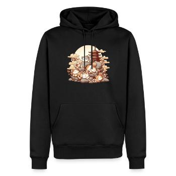Japanische Katzen Anime Kätzchen Schlafen Kawaii - Männer Premium Bio Hoodie - Schwarz - Vorne - Nico (187cm)