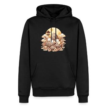 Japanische Katzen Anime Kätzchen Schlafen Kawaii - Männer Premium Bio Hoodie - Schwarz - Vorne - Nico (187cm)