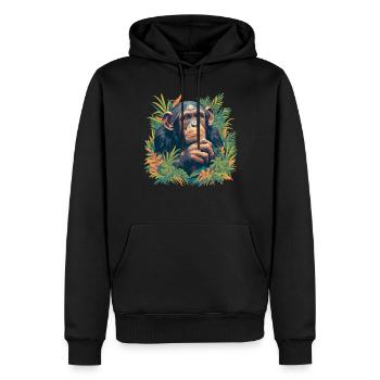 Chimpanzee Schimpansen Schimpanse - Männer Premium Bio Hoodie - Schwarz - Vorne - Nico (187cm)