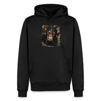 Chimpanzee Schimpansen Schimpanse - Männer Premium Bio Hoodie - Schwarz - Vorne - Nico (187cm)