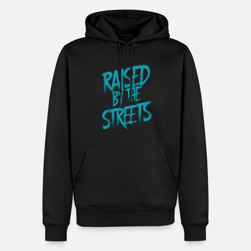Élevé dans la rue - Sweat à capuche Premium bio Homme - noir