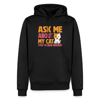 Cat Dad Gifts - Männer Premium Bio Hoodie - Schwarz - Vorne - Nico (187cm)