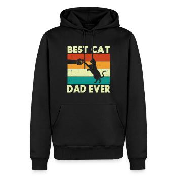 Cat Dad Gifts - Men’s Premium Organic Hoodie - black - Front - Nico (187cm)