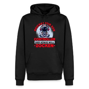 Hands me the controller the king wants to gamble - Men’s Premium Organic Hoodie - black - Front - Nico (187cm)