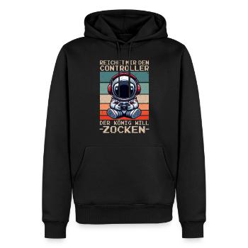 Hands me the controller the king wants to gamble - Men’s Premium Organic Hoodie - black - Front - Nico (187cm)