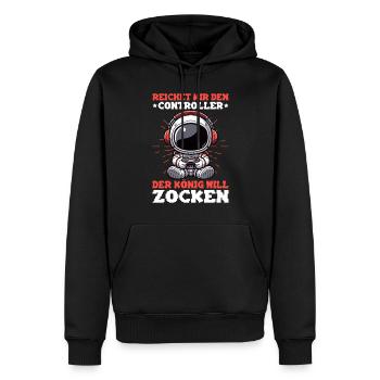 Hands me the controller the king wants to gamble - Men’s Premium Organic Hoodie - black - Front - Nico (187cm)
